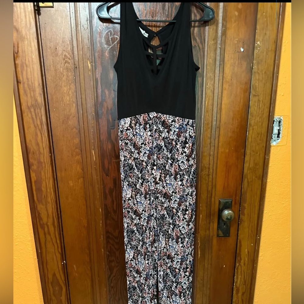 Maurices Black and Floral Jumpsuit